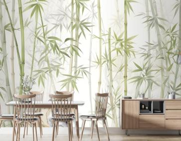 Leopar Duvar Kağıdı Duvar Resimleri Ile Bambu Ağaçları