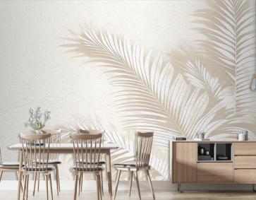 Bej Tonlarında Tropikal Dokunuş Vintage Duvar Kağıdı