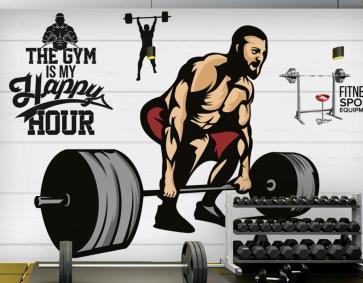 Beyaz Temalı Halter Fitness Duvar Kağıdı