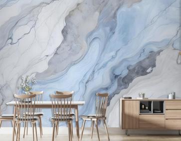 Mavi Mermer Sanat Duvar Kağıdı 