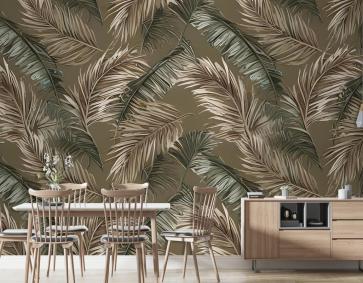 Kömür Muz Ve Palmiye Yaprakları Duvar Kağıdı
