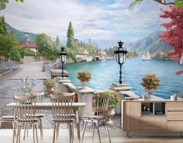 Denize Bakan Gezinti Yolunun Güzel Manzarası Duvar Kağıdı