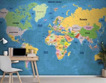Dünya Haritası Duvar Kağıdı Nin Yüksek Detaylı Çizimi