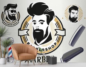 Krem Arka Plan Barbershop Duvar Kağıdı
