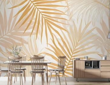 Lüks Egzotik Stil Tropikal Yaprak Duvar Kağıdı 