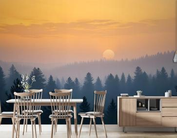 Puslu Çam Ormanı Manzara Duvar Kağıdı 