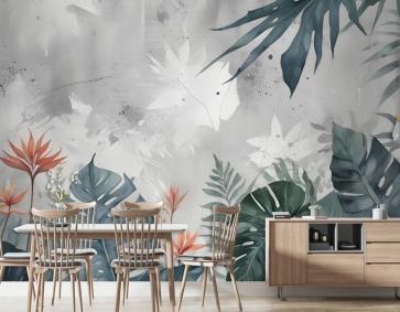 Eski Tropikal Yaprak Duvar Kağıdı 