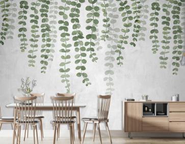 Özel Tasarım Sarmaşık Yapraklar Duvar Kağıdı