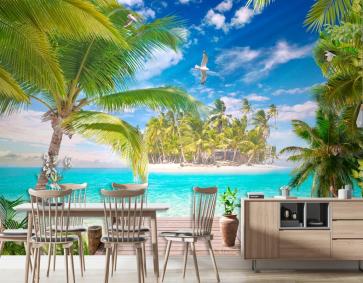 Palmiyelerin Gölgesinde İzole Ada Duvar Kağıdı