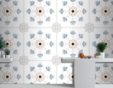 Fayans Dokulu Desen Mutfak Duvar Kağıdı