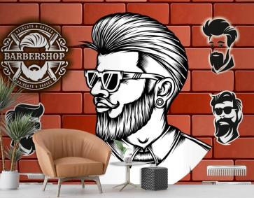 Tuğla Arka Plan Barbershop Duvar Kağıdı