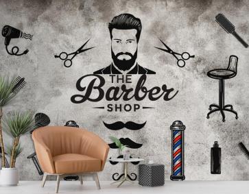 Vintage Arka Plan Berber Aletleri Duvar Kağıdı