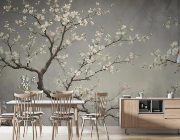 Vintage Karanlık Çiçeği Duvar Kağıdı 