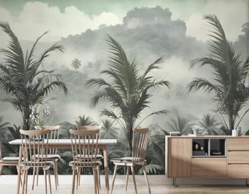 Vintage Tropikal Orman Duvar Kağıdı 