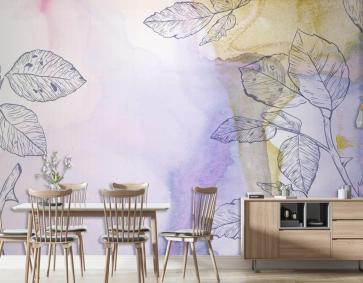 Elle Çizilmiş Öğelerle Suluboya Arka Plan Duvar Kağıdı