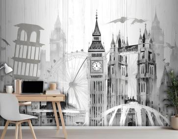 Suluboya Şehir Ünlü Yer Duvar Kağıdı 