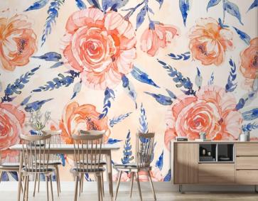 Yumuşak Renklerle Suluboya Çiçek Arka Plan Duvar Kağıdı