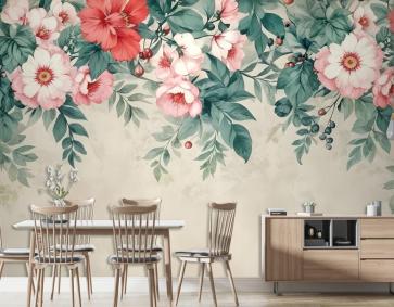 Suluboya Çiçek Duvar Kağıdı 