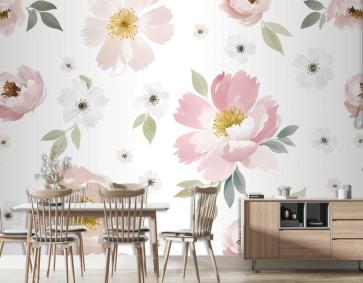 Suluboya Çiçek Duvar Kağıdı 