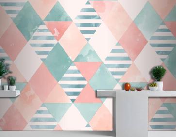 Suluboya Geometrik Arka Plan Mutfak Duvar Kağıdı 