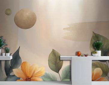 Suluboya Yumuşak Toprak Tonları Arka Plan Mutfak Duvar Kağıdı