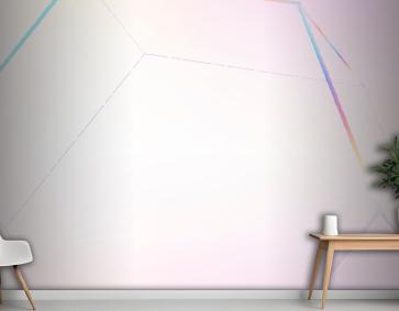 Pembe Geometrik Altıgen Prizma Ofis Duvar Kağıdı 