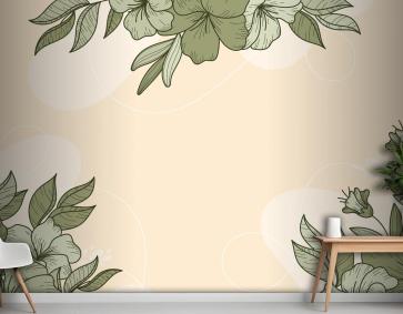 Çiçek Doğrusal Tasarım Arka Plan Ofis Duvar Kağıdı