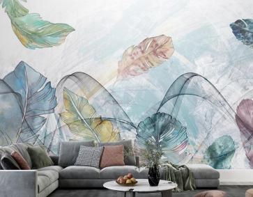 Soft Tüyler Duvar Kağıdı Renkli Tüyler Duvar Kağıdı