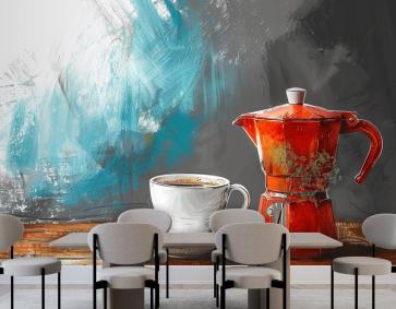 Bir Kahve Fincanı Resmi Cafe Duvar Kağıdı