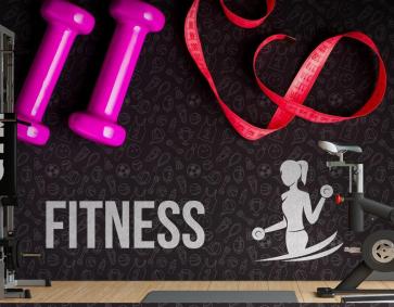 Fitness Sınıfı Ağırlıkları Ve Ölçer Duvar Kağıdı