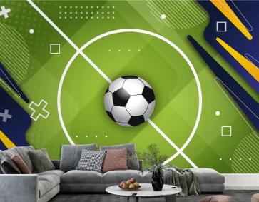 Gradyan Futbol Sahası Sarı Lacivert Duvar Kağıdı