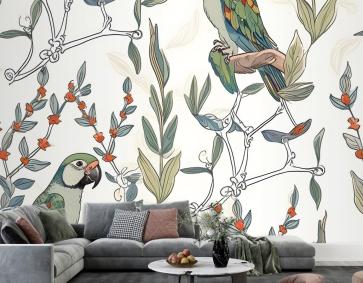 Dallarda Papağan Duvar Kağıdı