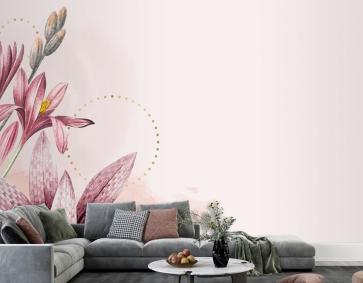 Pembe Nergis Zambağı Desen Arka Plan Duvar Kağıdı