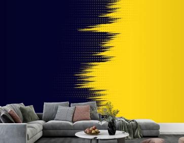 Sarı Lacivert Grunge Modern Duvar Kağıdı