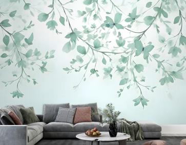 Yumuşak Yeşil Çiçeği Duvar Kağıdı 