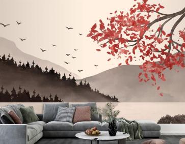 Suluboya Çin Tarzı Duvar Kağıdı 