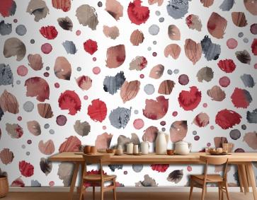 Suluboya Noktalı Desen Mutfak Duvar Kağıdı 