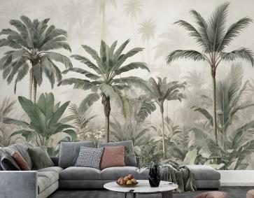 Suluboya Vintage Tropikal Orman Duvar Kağıdı 