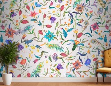 Çiçek Desenli Duvar Kağıdı Duvar Arka Planı