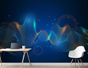 Renkli Ekolayzer Dalga Ofis Duvar Kağıdı