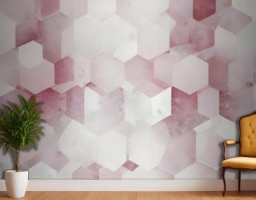 Soyut Pembe Geometrik Desen Duvar Kağıdı 