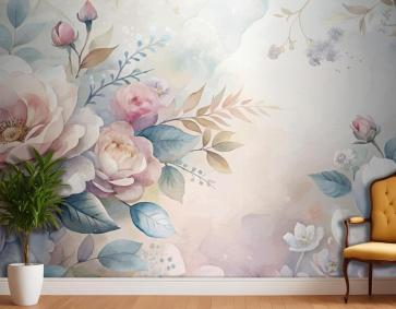 Güzel Suluboya Çiçek Arka Plan Duvar Kağıdı 