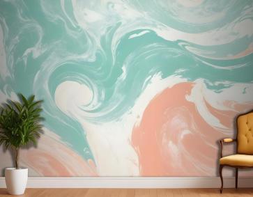 Renkli Yumuşak Fırça Boyama Duvar Kağıdı Duvar