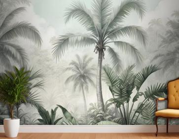 Egzotik Palmiye Ağacı Manzara Duvar Kağıdı