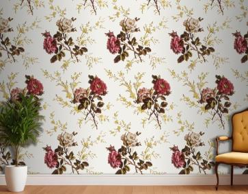Çiçek Vintage Tarzı Dikişsiz Desen Duvar Kağıdı