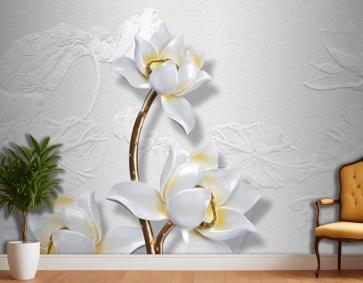 Çiçek Dekorasyon Tasarımı Güzel Yatak Odası Duvar Kağıdı