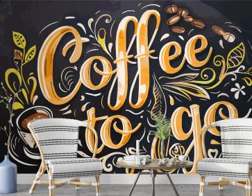 Girdaplar Ve Uyumlu Fincan Tasarımı Cafe Duvar Kağıdı