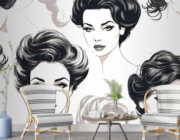 Güzel Şık Başlı Zarif Kadın Kuaför Duvar Kağıdı