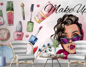 Makyaj Aletleri Kadın Güzellik Salonu Duvar Kağıdı