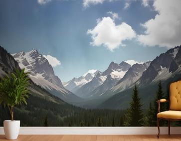 Dağ Orman Manzarası Duvar Kağıdı 